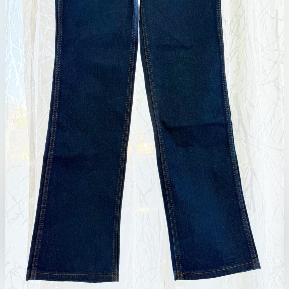 WRANGLER x STAUD DARK BLUE STRAIGHT LEG LONG JEANS - Picture 3 of 14